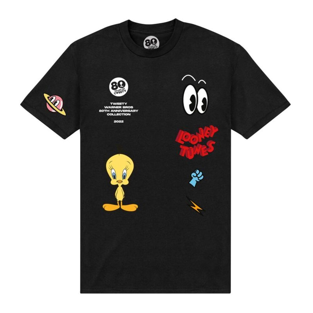 Tweety Unisex Adult Icons 80th T-Shirt / Black